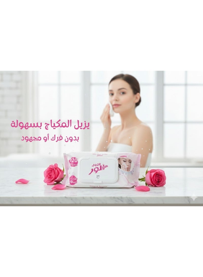 الور مناديل إزالة مكياج ألور – 120 منديل | تنظيف فعّال وترطيب متوازن للاستخدام اليومي - Image 3